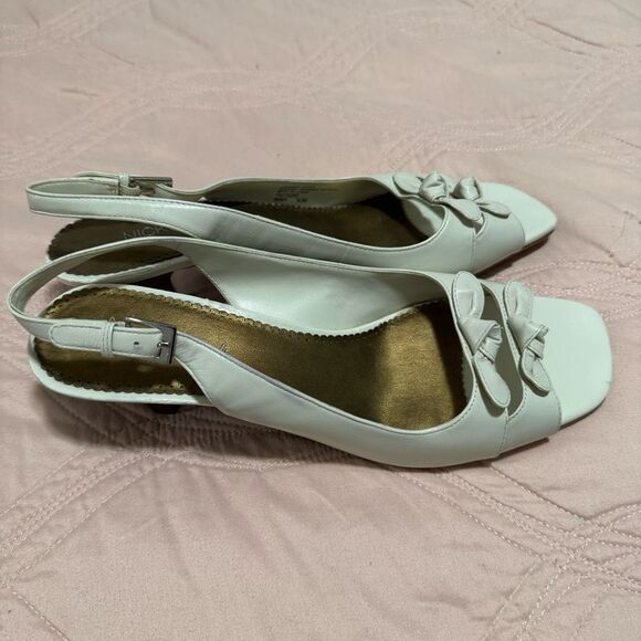 Nickels Vintage Dainty Bow Slingback Kitten Heels Sandy 9.5 - Picture 4 of 7
